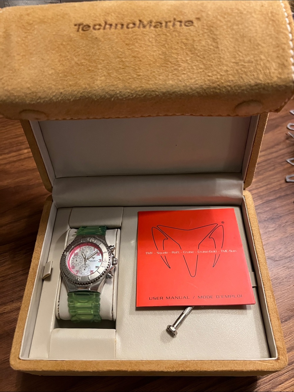 Vintage - TechnoMarine Sport Watch Set: Mother-of-Pearl Face and Pink Accents